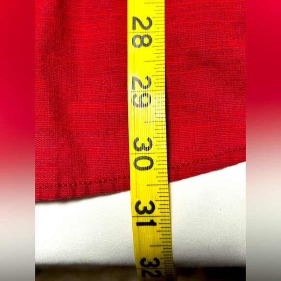 Alfani Red Casual Button Down Shirt Short Sleeve, EUC - Picture 7 of 7